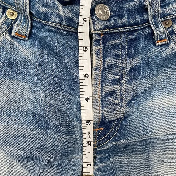 7 For All Mankind Boy Cut Faded Blue Jeans Size 26 - Picture 6 of 12